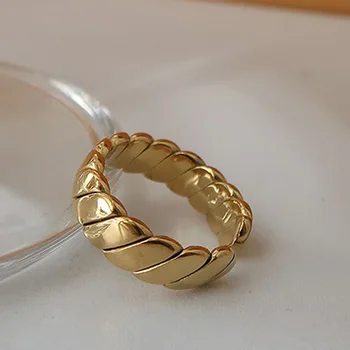 Minimalistinio paprasto krovimas žiedas moterims nerūdijančio plieno juostele aukso atidaryti žiedas free dydis mados skanėstas