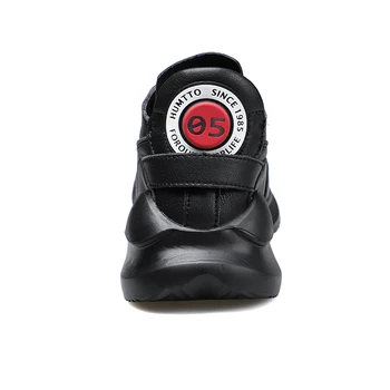 Minkštas natūralios Odos Vyrai Batus neslidžiais Šviesos Dėvėti, atsparus Lauko Sporto Bėgimo Bateliai Vyrai Aukštos Kokybės Lace-up Sneakers