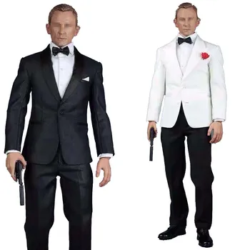 Mnotht 1/6 James Bond 007 Vyras Kostiumas Drabužių Komplektas Royal Agentai su Striuke, Kelnes, Marškinius Diržas, Batai A014 už 12in Veiksmų Skaičius Žaislas
