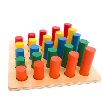 Montessori Ugdymo Mediniai Žaislai Vaikams Geometrijos Kopėčių Žaislas Kūdikio Vystymosi Praktikos ir jausmų Žaislai