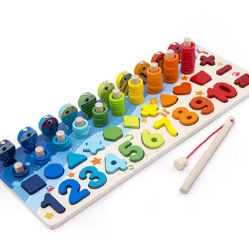 Montessori Ugdymo Žaislai Ikimokyklinio Ugdymo Skaičiavimo Matematikos Geometrinės Formos Numeris Žvejybos Įspūdį Vaikas Žaislą Dovanų