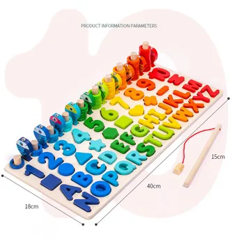 Montessori Ugdymo Žaislai Ikimokyklinio Ugdymo Skaičiavimo Matematikos Geometrinės Formos Numeris Žvejybos Įspūdį Vaikas Žaislą Dovanų
