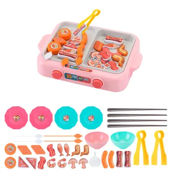 Montessori Žaislai, Grilis Gaisro Katilo Žaislas Modeliavimas Virtuvės Valgių Praktika, Apkabos, Lazdelės Žaidimas Virtuvė Žaislas Vaikams Dovanų
