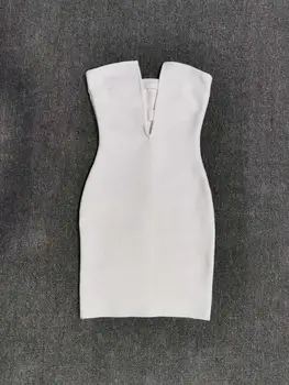 Moterims Seksualus Vasaros Suknelė Mados Stebėjimo Skylutę Baltas Tvarstis Suknelė Elegantiškas Bodycon Mini Šalis Suknelė Vestido