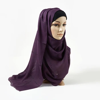 Moteris Mados vientisos Spalvos Hijab Šalikas Aukštos Kokybės Minkštas Wrap skara Skara Musulmonų Galvos Skara 14 spalvų