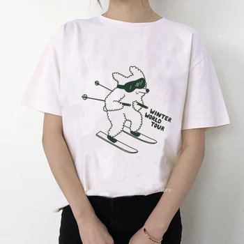 Moteris Retro 90s Juokinga White T-Shirt Grafikos Filmukai Spausdinti trumpomis Rankovėmis Drabužius Moterų Atsitiktinis marškinėliai Vasaros Mados Viršūnes Tee