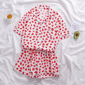 Moterų Pajama Nustatyti Bangtan Berniukai Kpop Harajuku Juostelės Širdies Spausdinti Kawaii Pižamos Korėjos, Japonijos Kawaii Pijama Mujer Sleeepwear