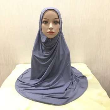 Moterų Paprastas Minkštas Amira Momentinių Hijab Šalikas Nešioti Mados Minkštas Galvos Wrap Musulmonų Galvos Skara Traukti ant galvos Apdangalai, L Dydis