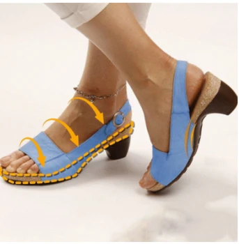 Moterų Sandalai, batai moteris Vasarą Retro Viduryje Aukštakulniai Atidaryti Tne Ponios Batų Sagtis Dirželis Moterų Batai Atsitiktinis Minkštas Butai, Avalynė