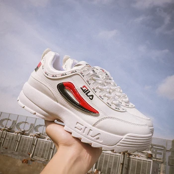 Moterų Vulcanize Batai balti prekės panele Laisvalaikio Retro Platforma Sneaker Storas Soled Butai Cross-susieta Nėrinių Minkštas chaussure