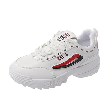 Moterų Vulcanize Batai balti prekės panele Laisvalaikio Retro Platforma Sneaker Storas Soled Butai Cross-susieta Nėrinių Minkštas chaussure