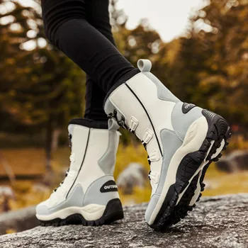 Moterų batai žiemą lauke sniego batai 2020 m. viduryje vamzdelis vandeniui ir ne slysti šiltas alpinizmo kelionės batai, slidinėjimo batai