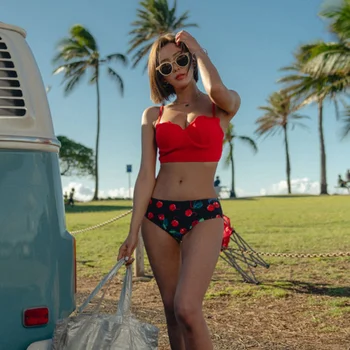 Moterų vasaros plaukimo kostiumas seksualus bikini komplektas push up ponios spausdinti paplūdimio drabužiai korėjos stiliaus bikini komplektas su sijonu 3 gabalus maudymosi