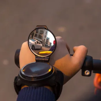 Motociklo galinio vaizdo Veidrodėliai Su Rankos Riešo Dirželis 360 Laipsnių Roating Dviračio Galinio vaizdo Veidrodėlis Dviračių Priedų MTB Dviračių Atgal Veidrodėliai