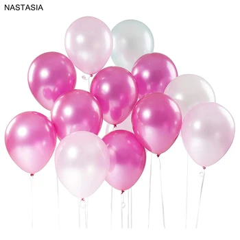 NASTASIA 30pcs/daug spalvotų Metalų lateksiniai balionai 12 colių apvalių spalvotų gimtadienio balionas romantiška rožinė vestuvių dekoravimas