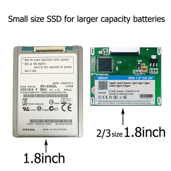 NAUJAS 128 GB SSD Ipod classic 7Gen Ipod video 5-osios Pakeisti MK3008GAH MK6008GAH MK801GAH MK1634GAL Ipod HDD kieto disko
