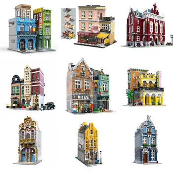 NAUJAS Ligoninės Ss Miesto Streetview Brickstive Dviračių Parduotuvė Havana Kavinė Modulinės modelių Kūrimo Blokus, Plytas, Vaikams, Žaislai, Kalėdų Dovanos
