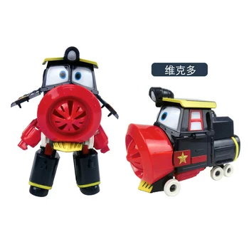 NAUJI karšto 6pcs/set Robotas Traukinių Transformacijos Kay Alf Dinaminis Traukinio Šeimos Deformacijos Traukinio Automobilių veiksmų skaičius, žaislai, žaislų lėlės