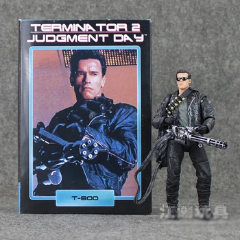 NECA Terminatorius 2 Teismo Dieną T-800 Arnoldas Schwarzeneggeris PVC Veiksmų Skaičius, Kolekcines, Modelis Žaislas 7