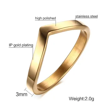 NIP VRR19 populiariausių naują atvykimo mados bendrosios V žiedas yra sidabro rose gold trijų spalvų pasirinkti nemokamas pristatymas