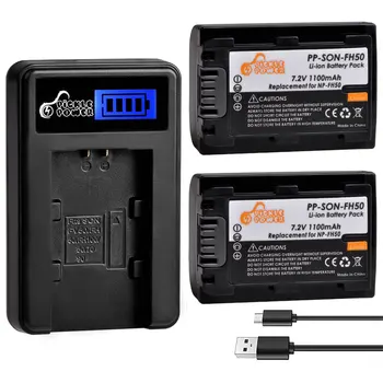 NP-FH50 Baterija+LCD USB Įkroviklis Pakeitimo Sony DCR-DVD650 HC20 HC21 HC22 HC48 HC51 HC52 HC53 HC62 SR42 SR45 SR65 SR82