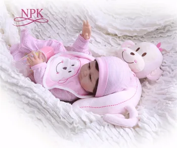 NPK Boneca Atgimsta šiek tiek rožinės spalvos šuo Silikono Vinilo Reborn Baby Lėlės, Žaislai Tikroviška Vaikui Gimtadienio, Kalėdų Dovana, KARŠTO ŽAISLAS mergina