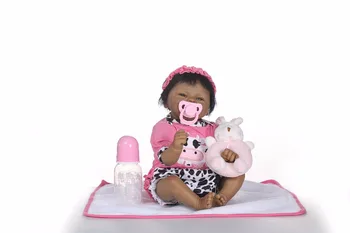 NPK tikroviška atgimsta minkšto silikono nekilnojamojo silikono reborn baby lėlės juoda bebe karšto žaislai Xtmas dovana mergaitėms geriausia kartu