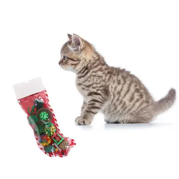 Naminių Kačių Kalėdų Derinys Nustatyti PE Kojinių Pakuotės Žaislas Su Kalėdų Kojinių Pakuotės Šunims, Katėms, Žaislai, Aksesuarai