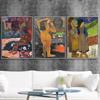 Namo Apdaila Spausdinti Drobė Menas Sienos Nuotraukas Plakatas Drobės Spaudiniai Paveikslų prancūzijos Paul Gauguin moteriai, turinčiai vaisių
