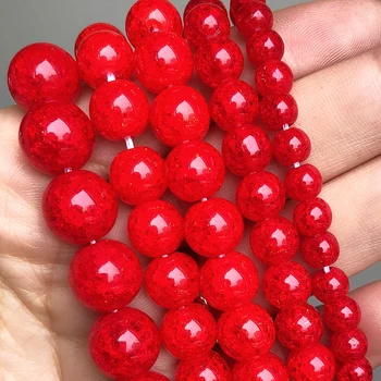 Natūralaus Akmens Raudona Krekingo Quartzs Kristalų Apvalios Metalinės Karoliukai Papuošalai Priėmimo 
