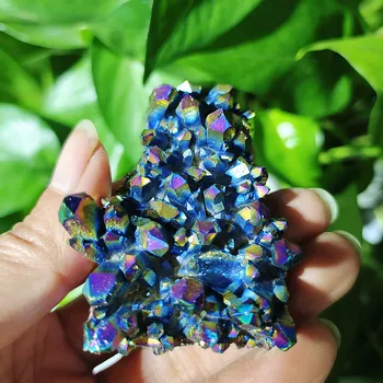 Natūralių kristalų electroplated spalvos kristalų grupių Pavyzdys atidaryti kristalų grupių namus puošia akmenų kristalai