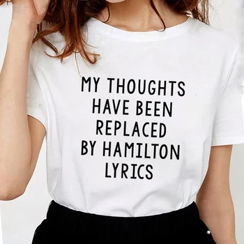 Nauja Vasaros Mados aš, pavyzdžiui, Aleksandras Hamiltonas moterų marškinėliai Harajuku Laiškas Išspausdintas Minkštos Medvilnės Baltas Moterims Topai