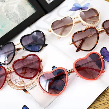 Nauja meile, širdies formos akiniai nuo saulės moterims prekės ženklo dizainas, Metaliniai rėmeliai, saulės akiniai derliaus Vairuotojo Veidrodis akiniai oculos de sol