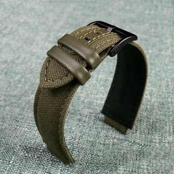Nauja stiliaus drobės watchband T-imex T2N721 TW2T76300 76500 išgaubti sąsaja dirželis 24*16mm armygreen juoda riešo apyrankę