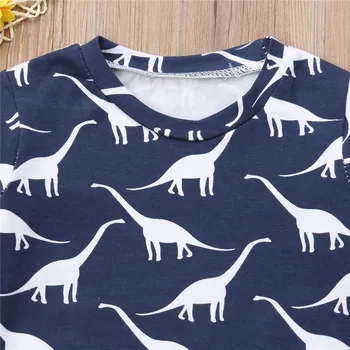 Naujagimiai, Vaikai, Kūdikis, Berniukas Drabužius Dinozaurų Print Long Sleeve T-Shirt Viršuje+Haremo Kelnės, Antblauzdžiai 2vnt Medvilnės Atsitiktinis Komplektus Nustatytas 0-2T