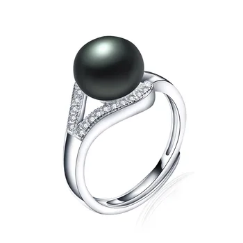 Naujas Aukštos Blizgesys Natūralių Gėlavandenių Perlų Žvilgesio Cirkonis Žiedai Moterų Mados 925 Sterlingas Sidabro Papuošalai Reguliuojamas Žiedas