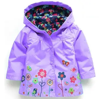 Naujas Berniukų Paltai Rudenį, Pavasarį Bamblys gobtuvu gėlių modelio Neperšlampamas Lietpaltis Vaikams Laisvalaikio Outwear Vaikams Drabužių
