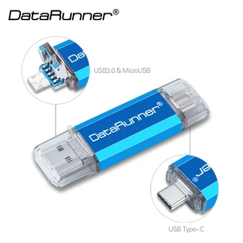 Naujas DataRunner OTG USB 3.0 Flash Diskai 512 GB 256 GB Pen Drive 32GB 64GB 128GB Pendrive 3 1. Micro Usb Stick C Tipo 