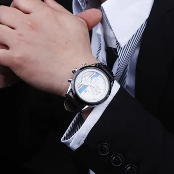 Naujas FORSINING Prabangos Prekės Mechancial Žiūrėti Vyrų Daugiafunkcis Laikrodis Odinis Dirželis Mėlyna Karinės Automatinė Analoginius Laikrodžius