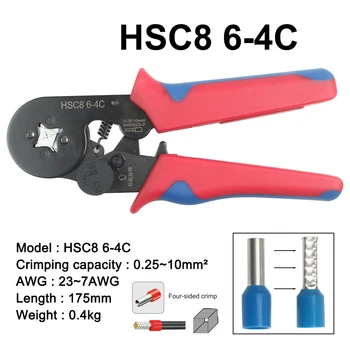 Naujas HSC8 6-6C HSC8 6-4 MINI TIPO SAVARANKIŠKAI REGULIUOJAMAS UŽSPAUDIMO TIEKĖJAS 0.25-10mm multi įrankiai rankas reples Terminalo Crimper Rėmelis