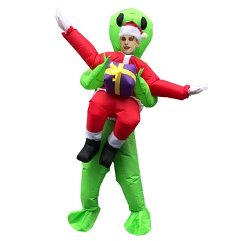 Naujas Kalėdų Žalia Užsienietis kostiumas Suaugusiųjų Juokinga Pripučiamų Kalėdų senelio Kostiumas Monstras Kostiumas Šalis Karnavaliniai Kostiumai Nauji metai 2020 Metai