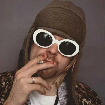 Naujas Klasikinis Derliaus NIRVANA Kurt Cobain Akiniai nuo saulės Vyrams ir Moterims Retro Ovalo formos Saulės akinių Mados Unsix UV400 Akiniai Gafas