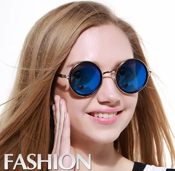 Naujas Mados turas danga taurės Vyrų metalo derliaus apvalūs akiniai nuo saulės ženklo dizaineris moterų retro saulės akiniai oculos de sol