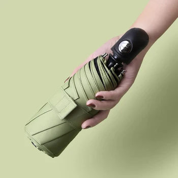 Naujas Mielas Automatinė Mini Skėtis nuo Lietaus Moterų UV Apsauga Penkių Lankstymo Skėčiai nuo Saulės Spalvinga 8 Šonkaulių Vėjo Skėtis UPF50+