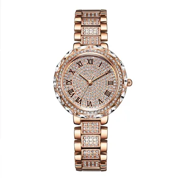 Naujas Moterų Laikrodžiai Rose Gold Žiūrėti Moterų Apyrankės Ponios Diamond Nerūdijančio Plieno Analoginis Moterų Kvarcinis Laikrodis Relojes Hombre
