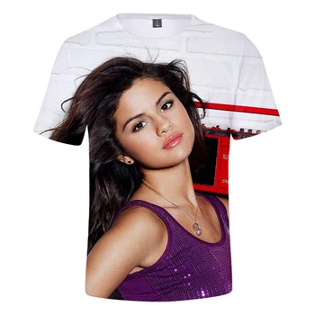 Naujas Rholycrown Selena Gomez 3D Print T-marškinėliai Moterims Vyrai Harajuku 3D T-shirt Selena Gomez Vasaros t marškinėliai trumpomis Rankovėmis Drabužius