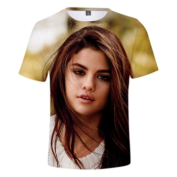 Naujas Rholycrown Selena Gomez 3D Print T-marškinėliai Moterims Vyrai Harajuku 3D T-shirt Selena Gomez Vasaros t marškinėliai trumpomis Rankovėmis Drabužius