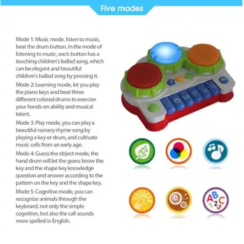 Naujas Stilius Vaikų Elektros Ranka Būgno Žaislas Garso Ir Šviesos Muzika Švietimo Elektroninių Vargonų 2 in 1 Skirtas Vaikams Žaislas