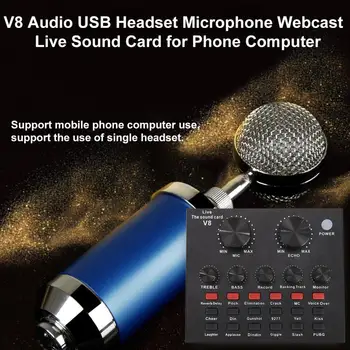 Naujas Transliacijos Garso plokštė Live Rodyti garso plokštė Su Garso Sąsaja Audio USB Ausines Mikrofono Asmens Pramogų Streamer
