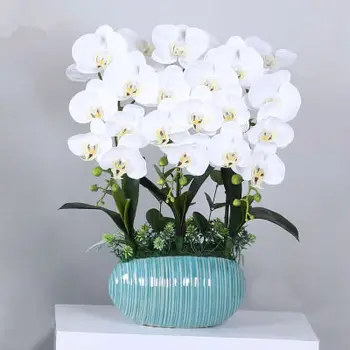 Naujas atvykti dirbtinis silicio nekilnojamojo touch orchidėja, gėlių kompozicijų bonsai gėlė, tik ne vaza